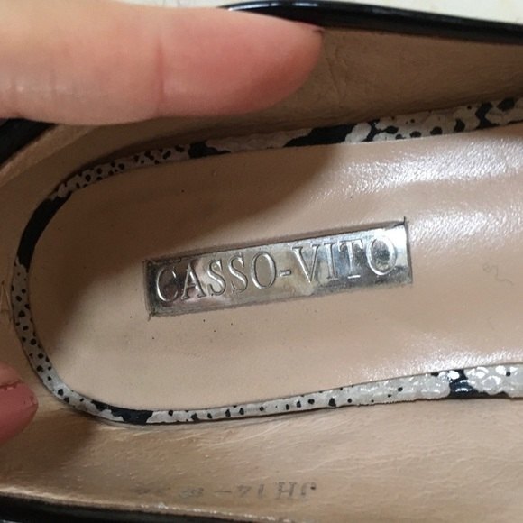 Casso Vito Snakeskin Mirrored Heel Pointy Flats 36 - Picture 7 of 12